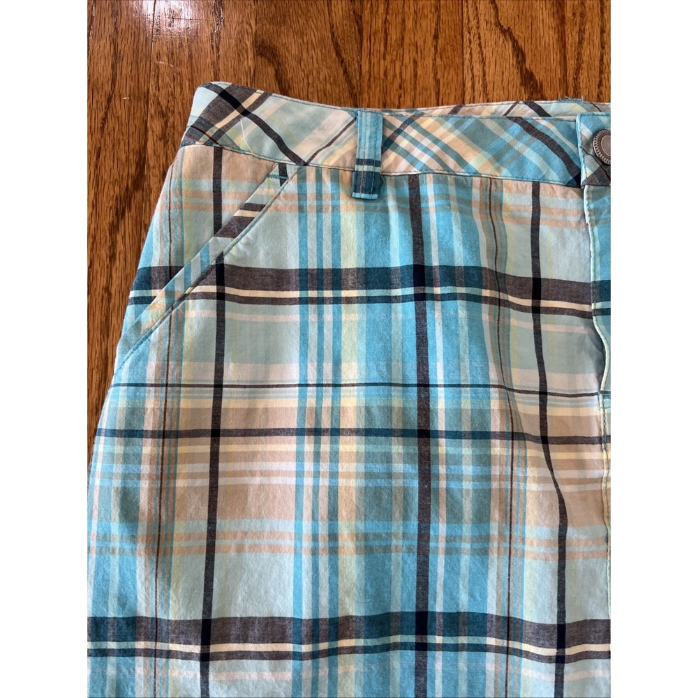 Christopher & Banks Blue Plaid‎ Cotton Blend Skort Womens 6 Pockets Golf Casual - Picture 3 of 8